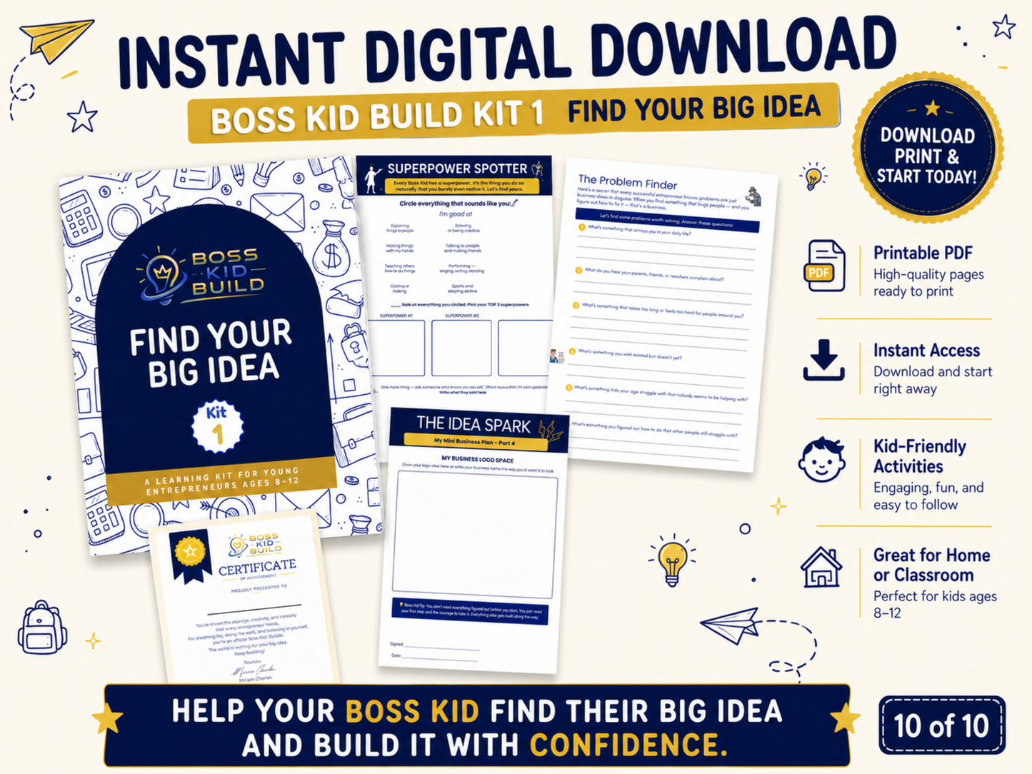 Boss Kid Build Kit #1:  Find Your Big Idea - Digital Download