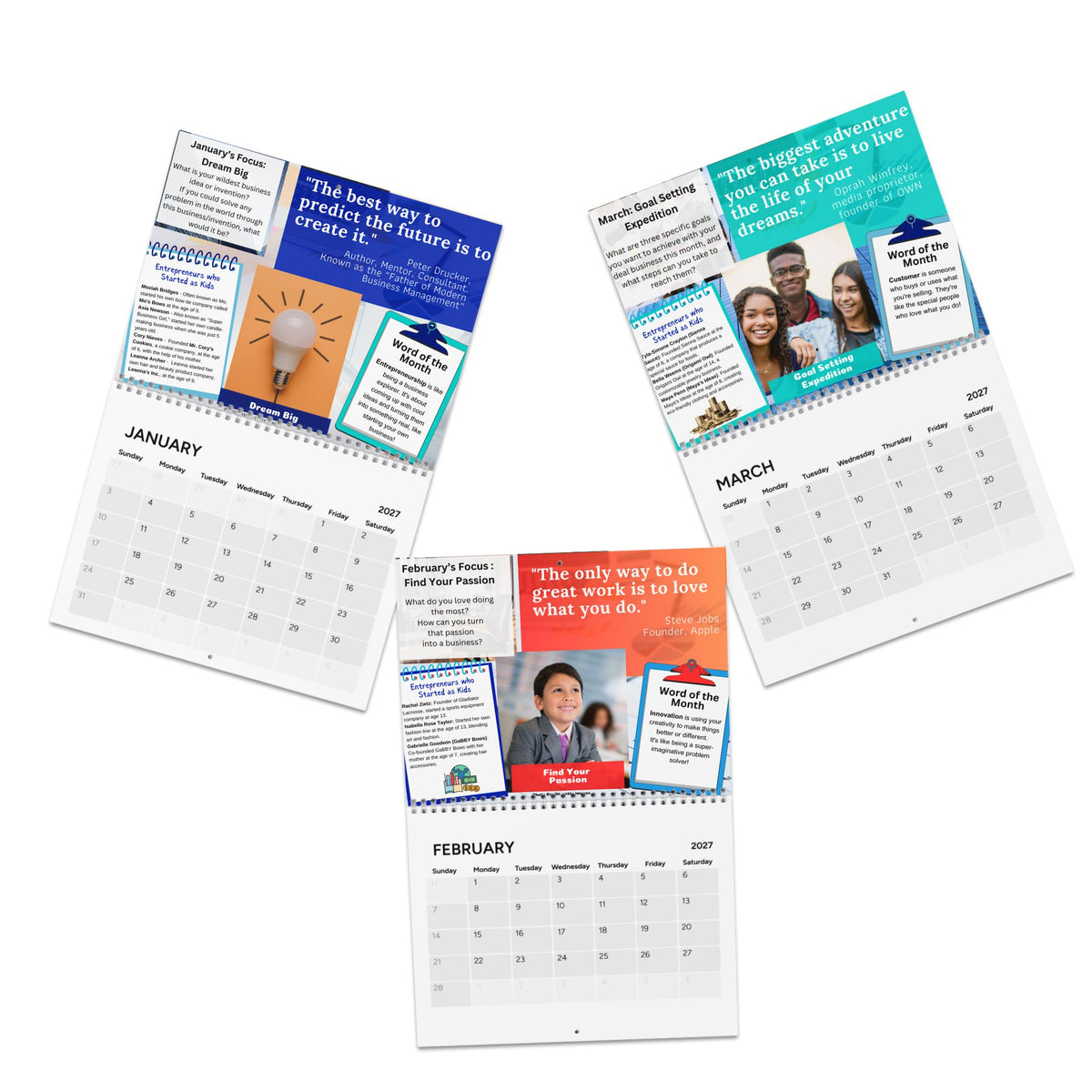 2027 Boss Kid Build Calendar: The Calendar for Future Moguls
