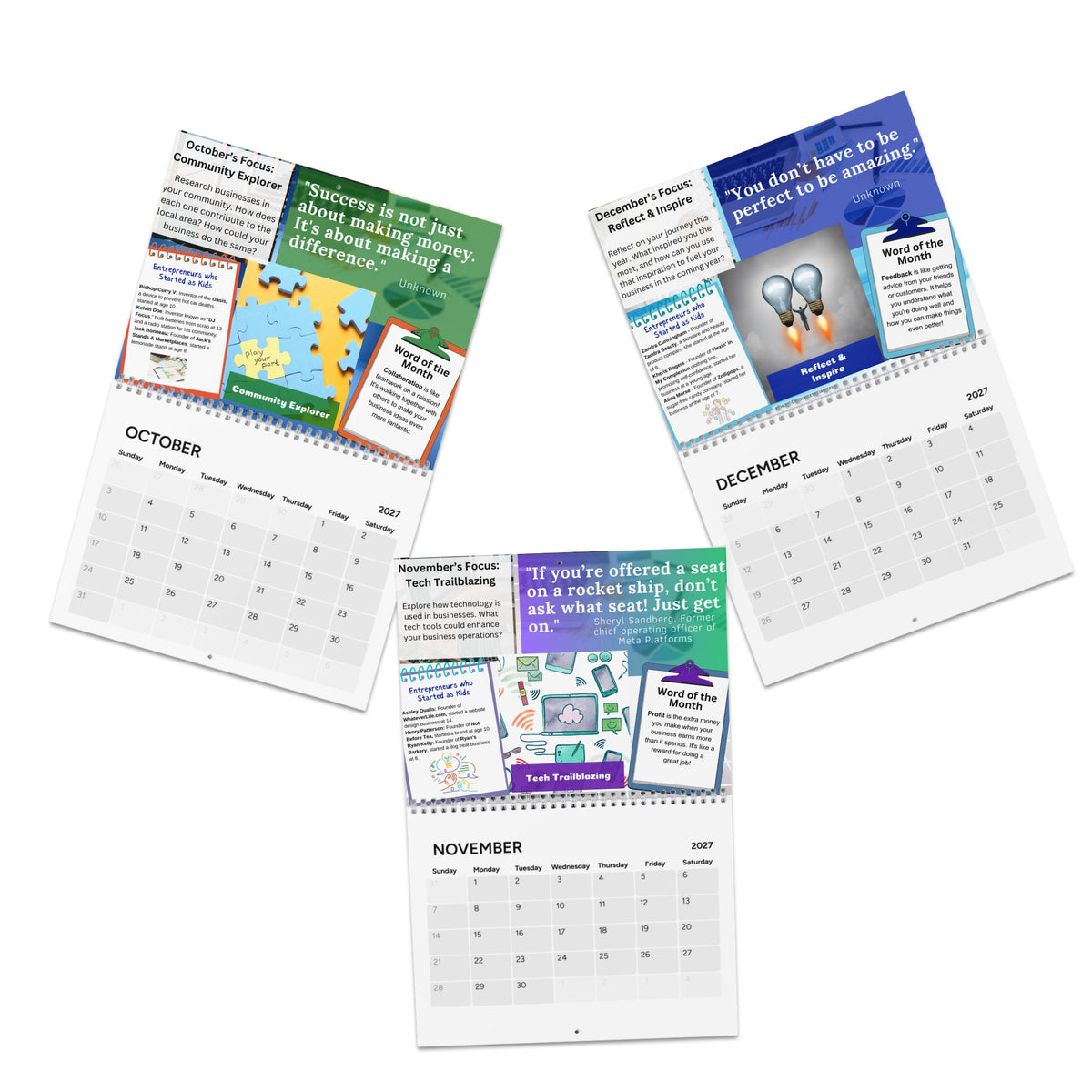 2027 Boss Kid Build Calendar: The Calendar for Future Moguls