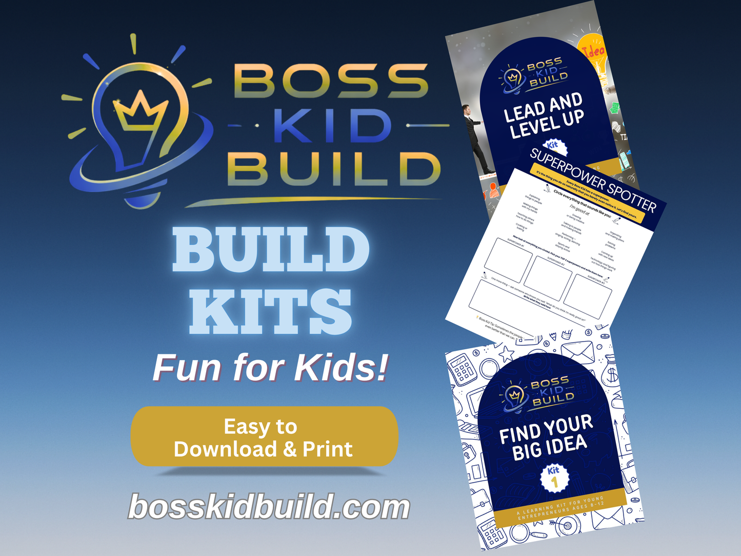 Boss Kid Build: The Complete Kit Bundle — All 8 Entrepreneurship Workbooks for Kids (Digital Download)