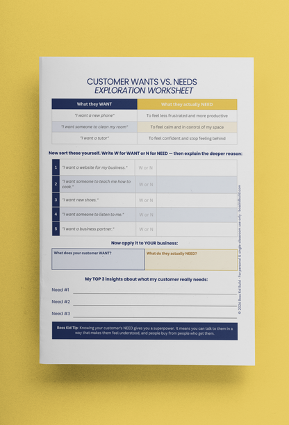 Boss Kid Build Kit #2:  Know Your Customer